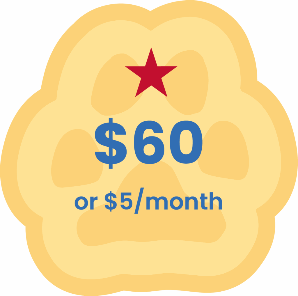 1 - Puppy Jake Foundation  or /month